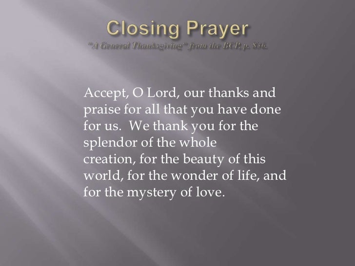 Opening prayer for budget meeting de avance