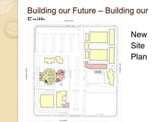 Building our Future – Building our
Faith
                             New
                             Site
                             Plan
 