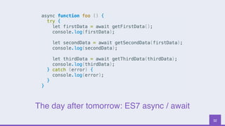 32
The day after tomorrow: ES7 async / await
 