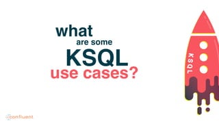 KSQL
are some
what
use cases?
 