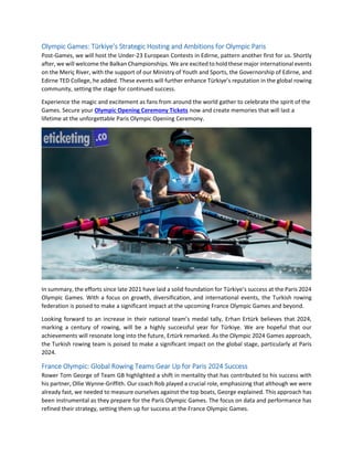 Paris Olympic Turkish Rowing Sets Sail for Paris 2024 History with ...