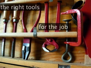 the right tools


              for the job




                                                @themaria
                ...