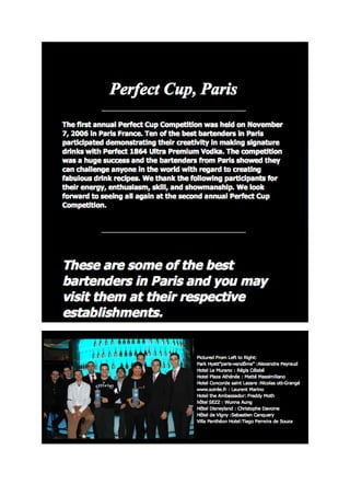 Paris perfect barman competition