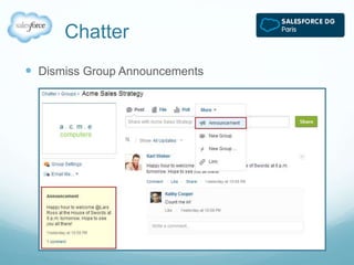 Chatter 
 Dismiss Group Announcements 
 