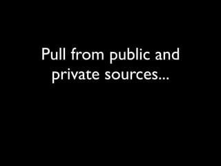 Pull from public and
 private sources...
 