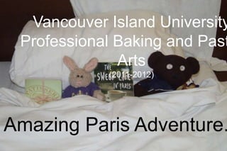 Vancouver Island University
 Professional Baking and Past
              Arts
            (2011-2012)




Amazing Paris Adventure.
 