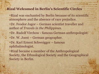 Rizal Chapter 7: Paris to Berlin | PPTX