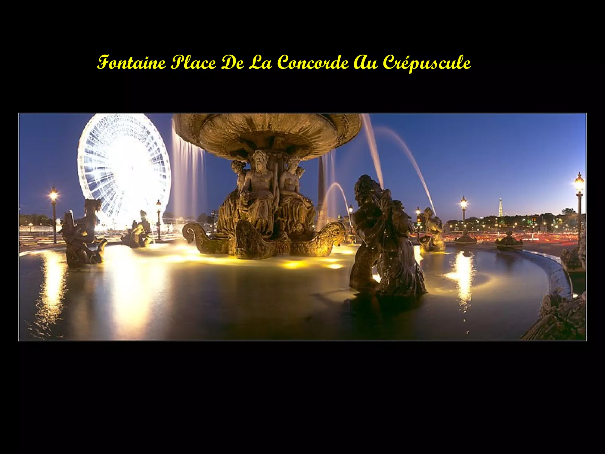 Fontaine Place De La Concorde Au Crépuscule