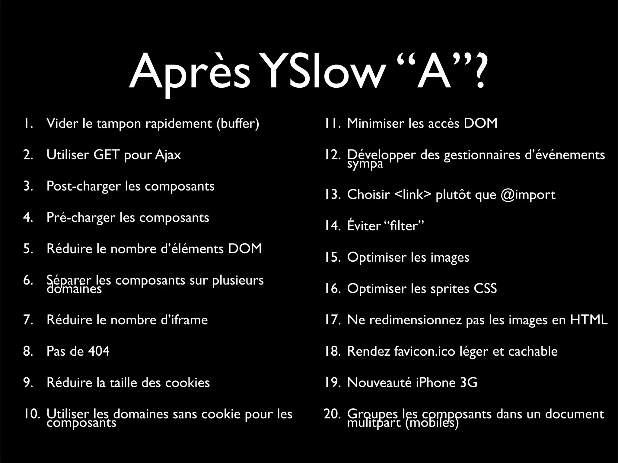 Pourquoi la performance?