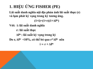 1. HIỆU ỨNG FISHER (PE)
 