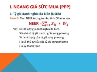 I. NGANG GIÁ SỨC MUA (PPP)
 
