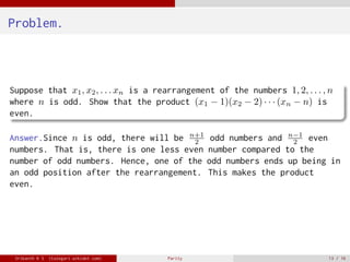 Parity arguments in problem solving | PDF