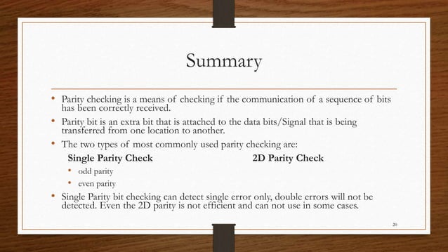 Parity check(Error Detecting Codes) | PPTX