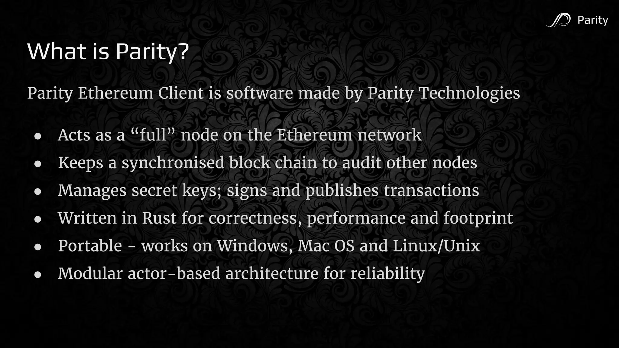 Parity Progress Report | PDF