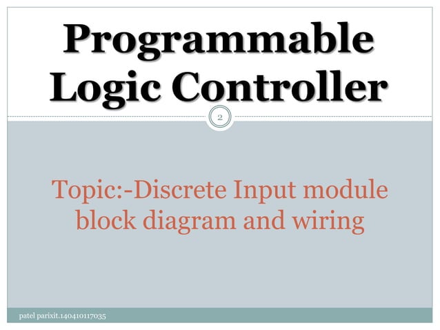 Discrete Input module block diagram and wiring in PLC | PPT