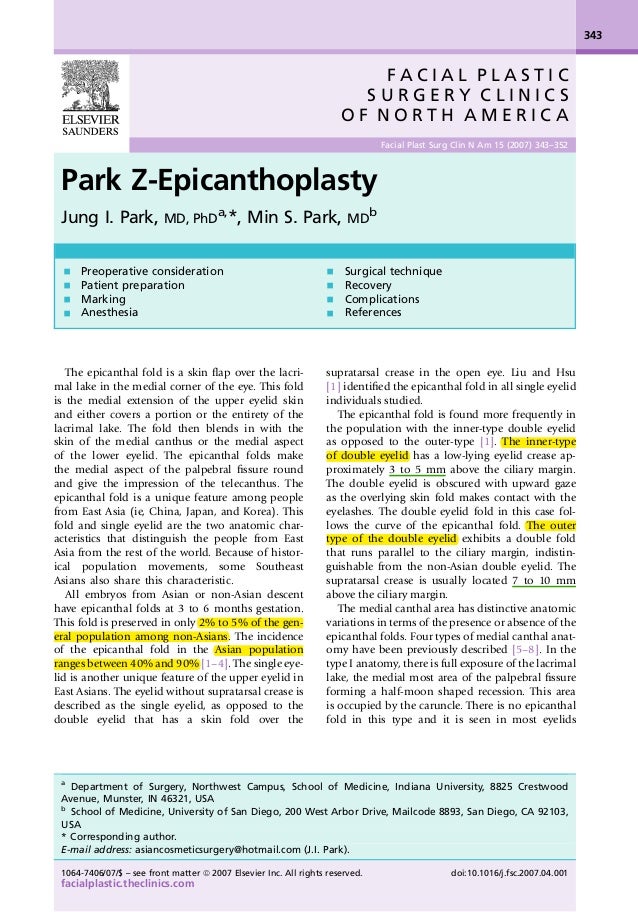 Park Z Epicanthoplasty