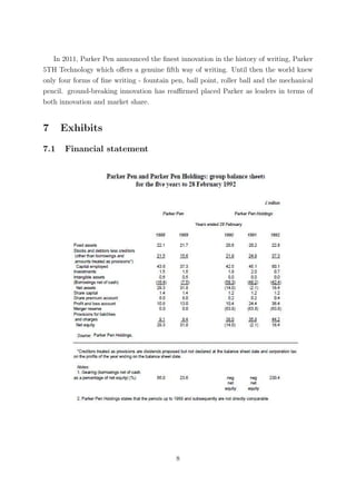 In 2011, Parker Pen announced the ﬁnest innovation in the history of writing, Parker
5TH Technology which oﬀers a genuine ﬁfth way of writing. Until then the world knew
only four forms of ﬁne writing - fountain pen, ball point, roller ball and the mechanical
pencil. ground-breaking innovation has reaﬃrmed placed Parker as leaders in terms of
both innovation and market share.


7     Exhibits
7.1    Financial statement




                                           8
 