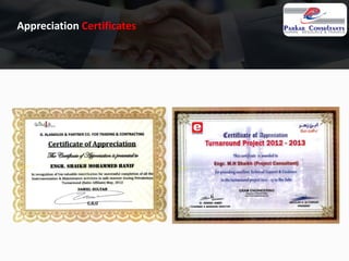 Appreciation Certificates
 