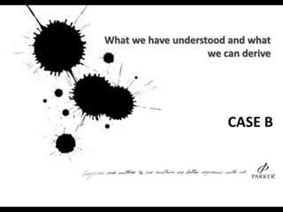 CASE B
What we have understood and what
we can derive
 