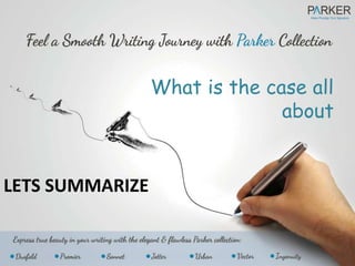LETS SUMMARIZE
What is the case all
about
 
