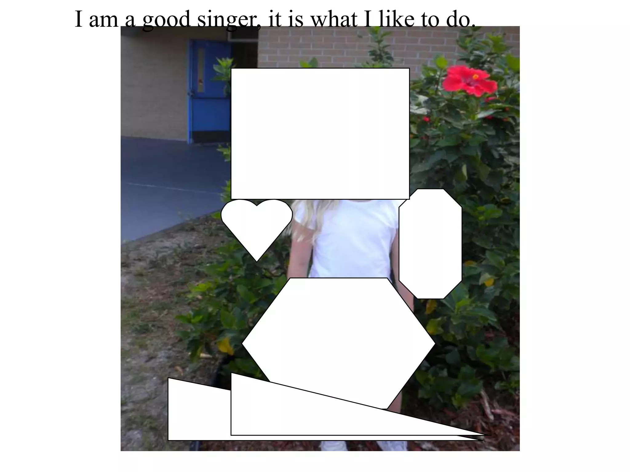 I am a good singer, it is what I like to do.