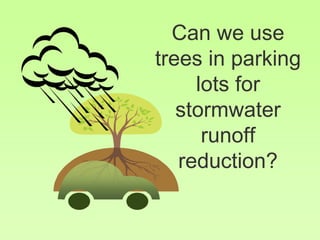 Can we use
trees in parking
lots for
stormwater
runoff
reduction?

 
