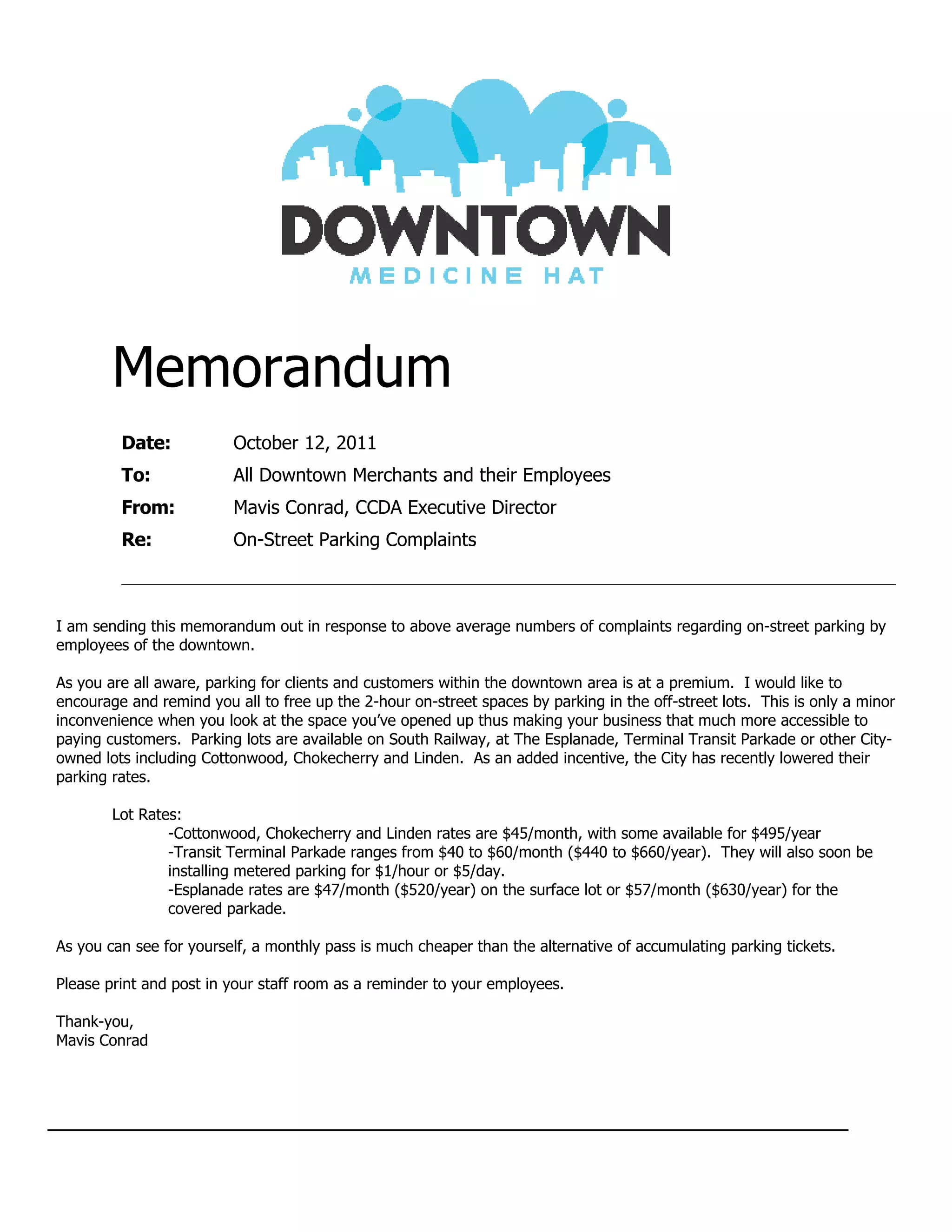 Parking memorandum | DOC