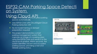 ESP32-CAM Smart Parking Space Detection System Using Cloud AI | PPTX
