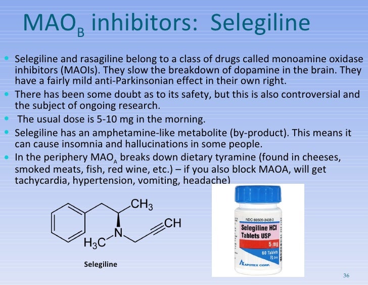 Selegiline Patch Drug Interactions