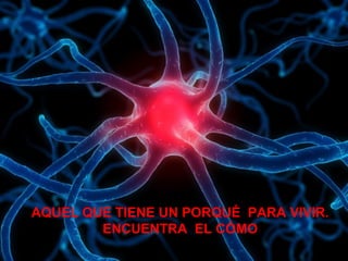 AQUEL QUE TIENE UN PORQUÉ PARA VIVIR.
ENCUENTRA EL CÓMO
 