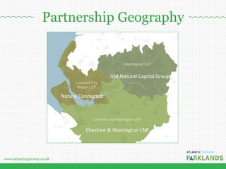 www.atlanticgateway.co.uk
Partnership Geography
Nature'Connected''
GM'Natural'Capital'Group''
Cheshire'&'Warrington'LNP'
 
