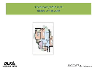3 Bedroom/2282 sq.ft.floors- 2nd to 20th