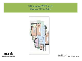 3 Bedroom/2329 sq.ft.Floors- 21st to 30th