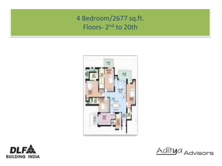 4 Bedroom/2677 sq.ft.Floors- 2nd to 20th