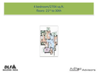 4 bedroom/2704 sq.ft.floors- 21st to 30th