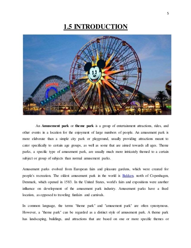 amusement park business plan