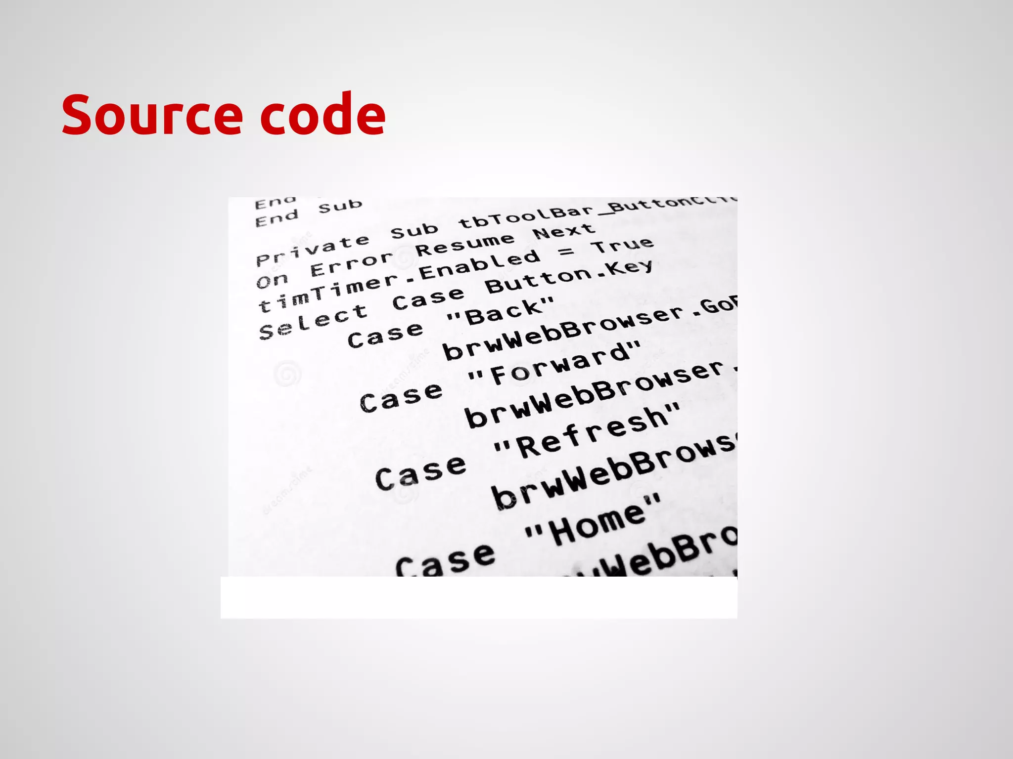 Source code
 