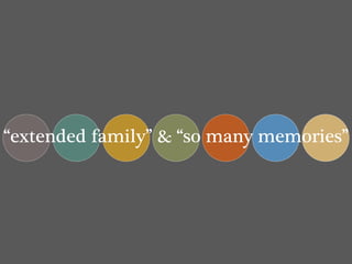 “extended family” & “so many memories”
 