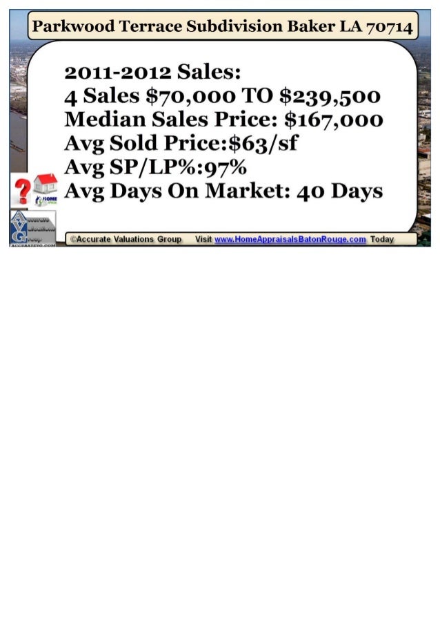 Parkwood terrace home sales 2011 2012 baker la70714