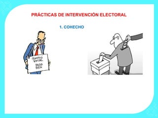 PRÁCTICAS DE INTERVENCIÓN ELECTORAL
1. COHECHO
 