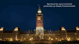 Spectacol de sunet si lumini
proiectate pe fațada Parlamentului
 