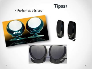 Concepto de tarjetea de sonido Es una tarjeta de expansión para computadoras que permite la entrada y salida de audio bajo el control de un programa informático llamado controlador (en inglés driver).FuncionamientoUna de las funciones básicas de una placa de sonido es la digitalización; para que la computadora pueda editar los sonidos..    Sonido Señal eléctrica analógica      Conversor analógico-digitalSeñal eléctrica digital                                   DSP(Procesamiento digital de señal)            sonido            señal eléctrica –analógico          Conversor digital-  analógico 