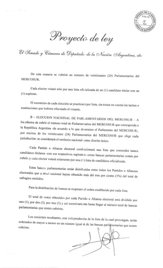 Proyectos de Ley Parlasur en Senado