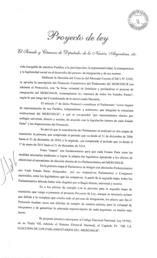 Proyectos de Ley Parlasur en Senado