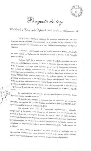 Proyectos de Ley Parlasur en Senado