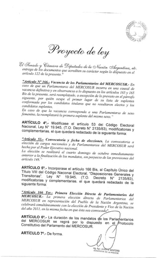 Proyectos de Ley Parlasur en Senado