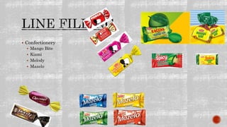  Confectionery
 Mango Bite
 Kismi
 Melody
 Mazelo
 