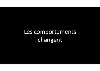 Les	comportements	
changent
 