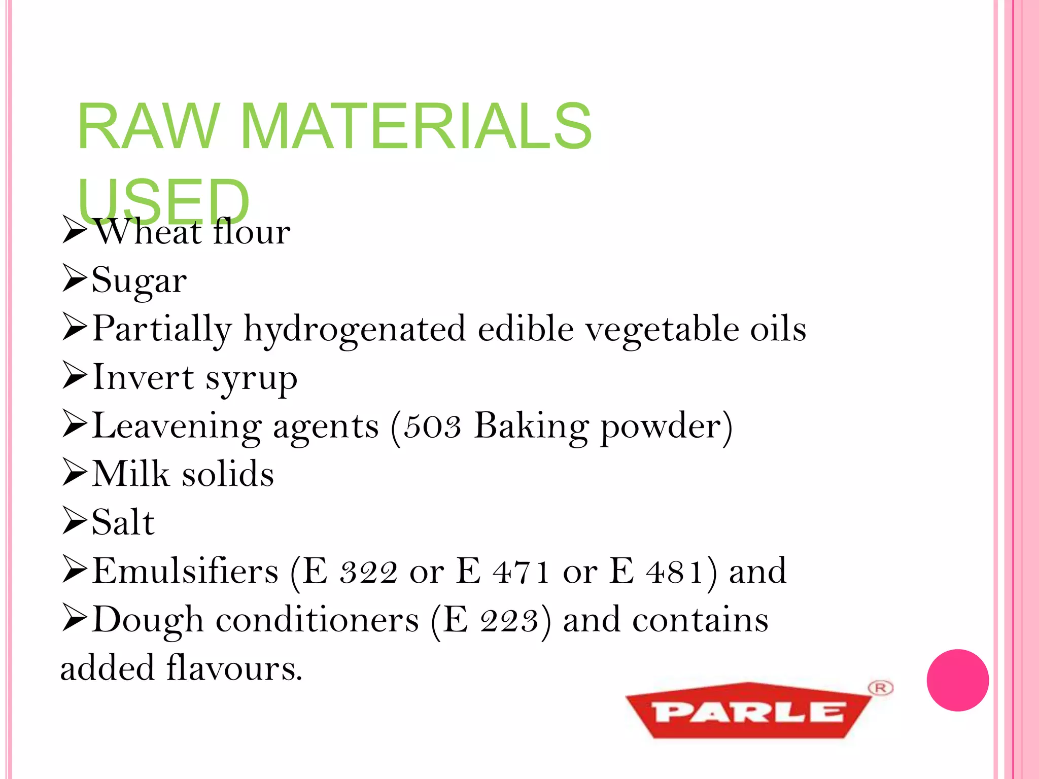 Emulsifier 481 Technology Used in parle biscuits pvt ltd neemrana | PPTX