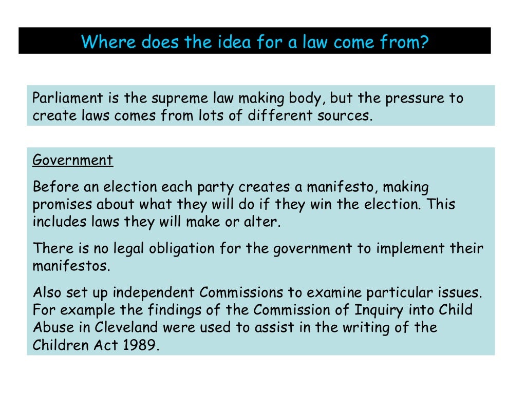Parliament and law making